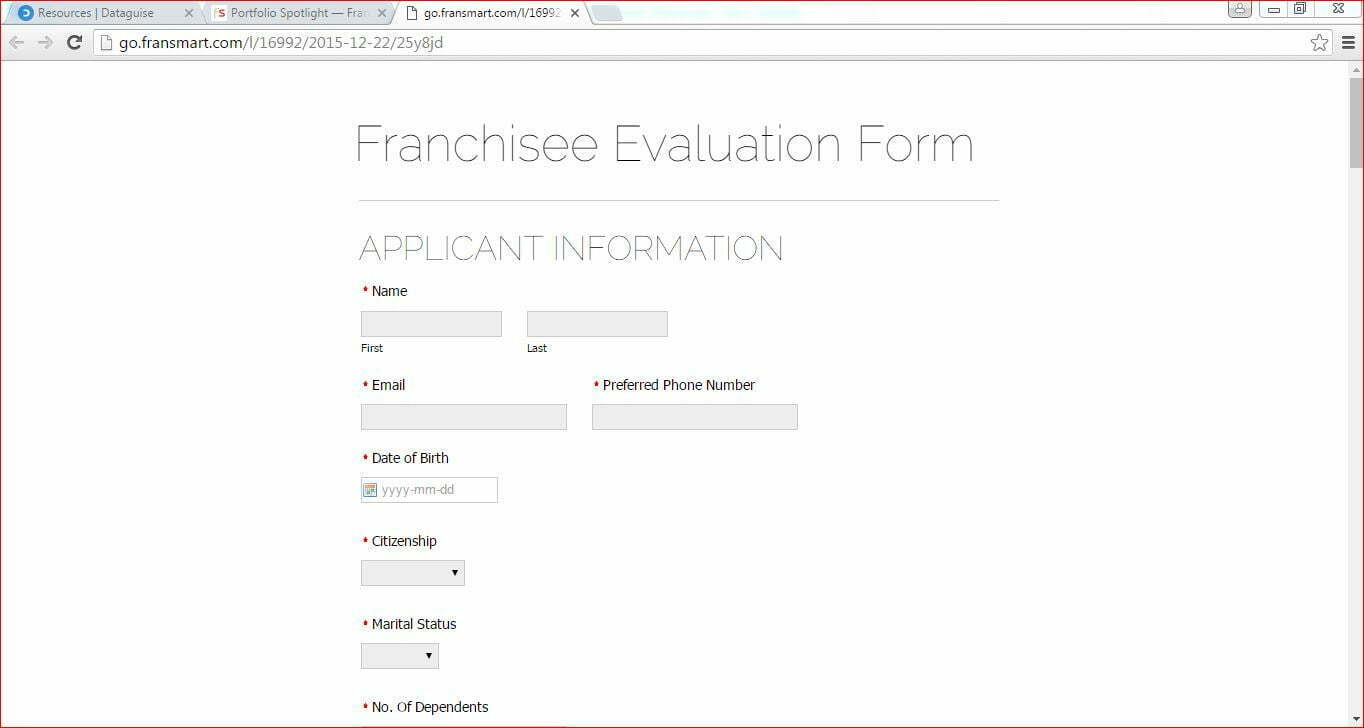 Screen-Fransmart Application form